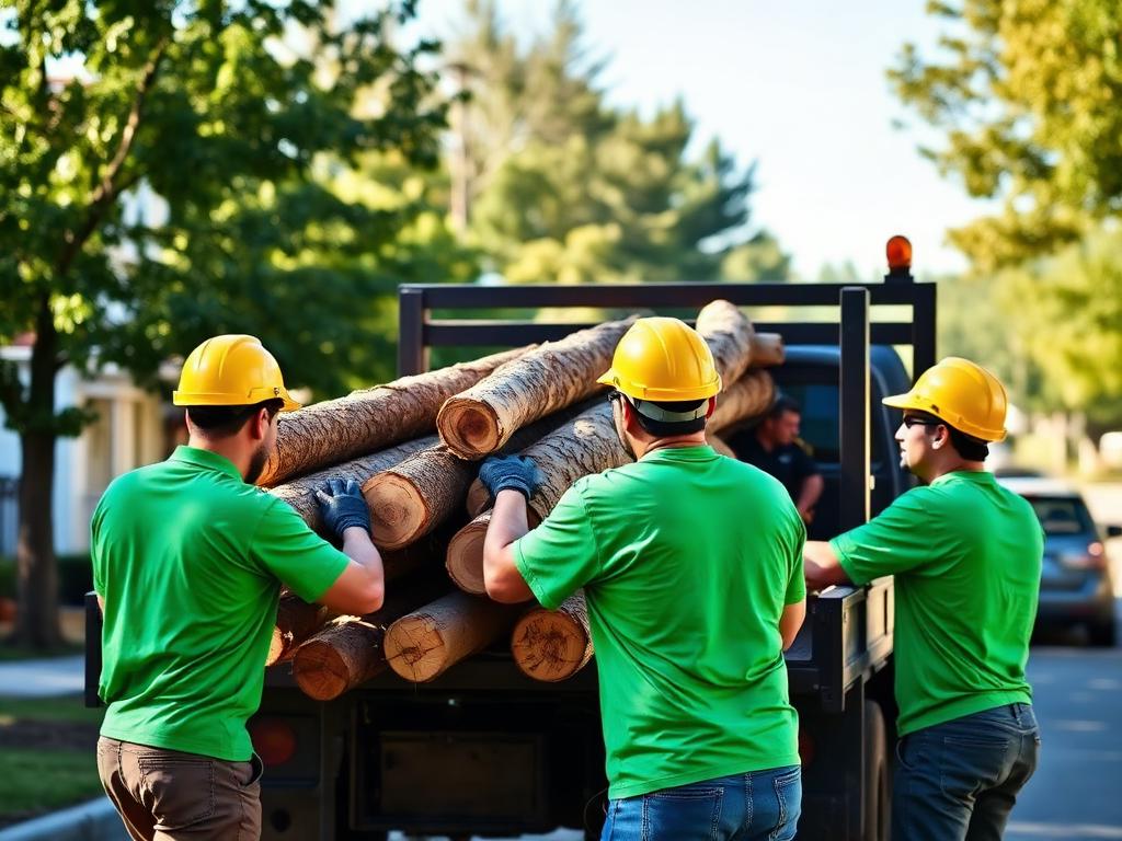 Crew loading cut logs onto a truck